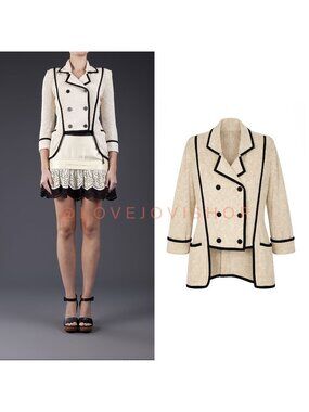 Avant Garde | Skaist Taylor Cream Knit Tuxedo Blazer Double Breasted Tails | L